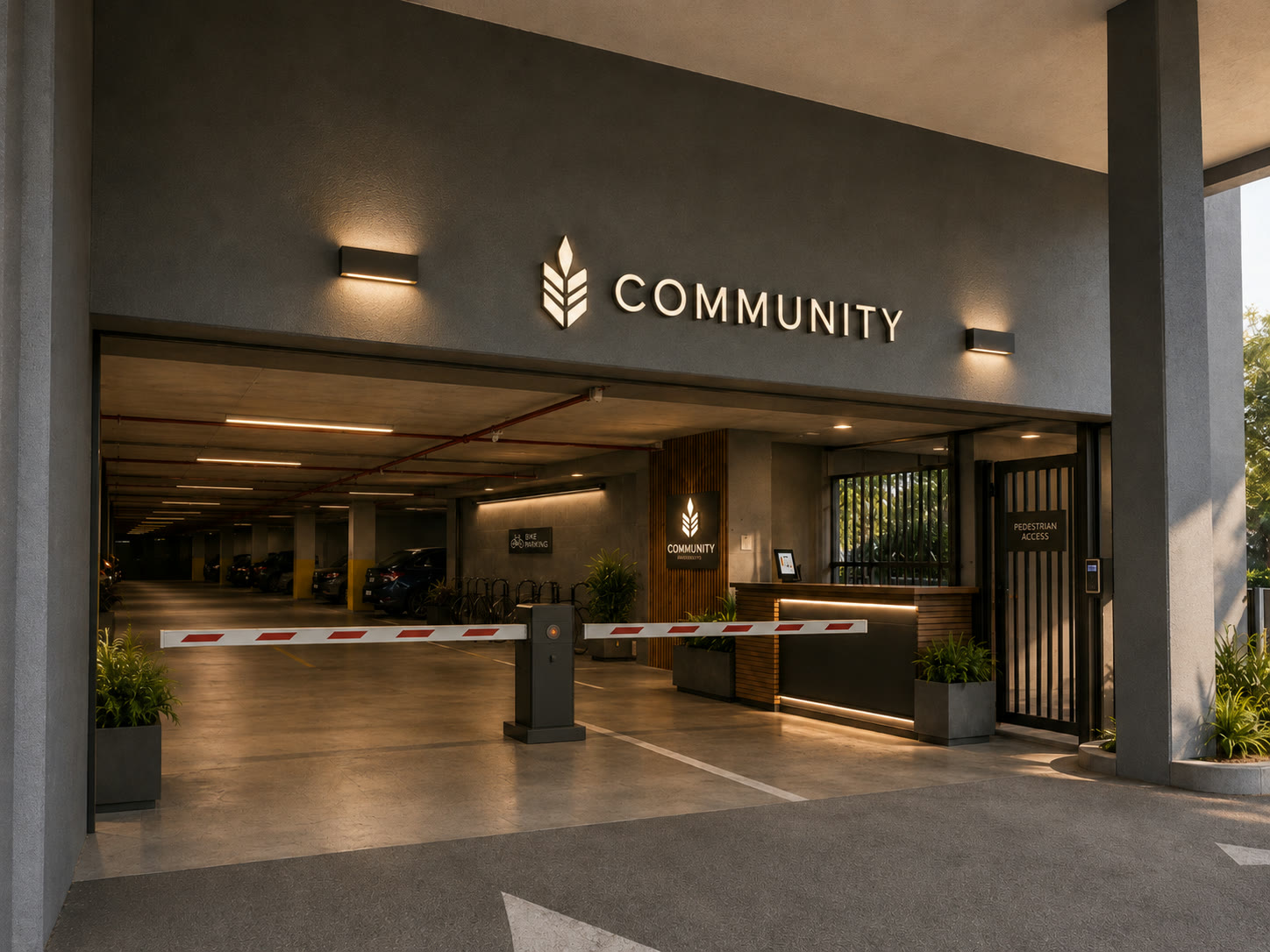 Proposed guarded parking entrance